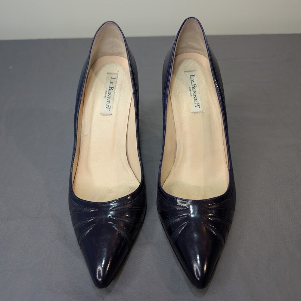 L K Bennett London Royal Purple Pointed Toe Stiletto Pumps Size 40